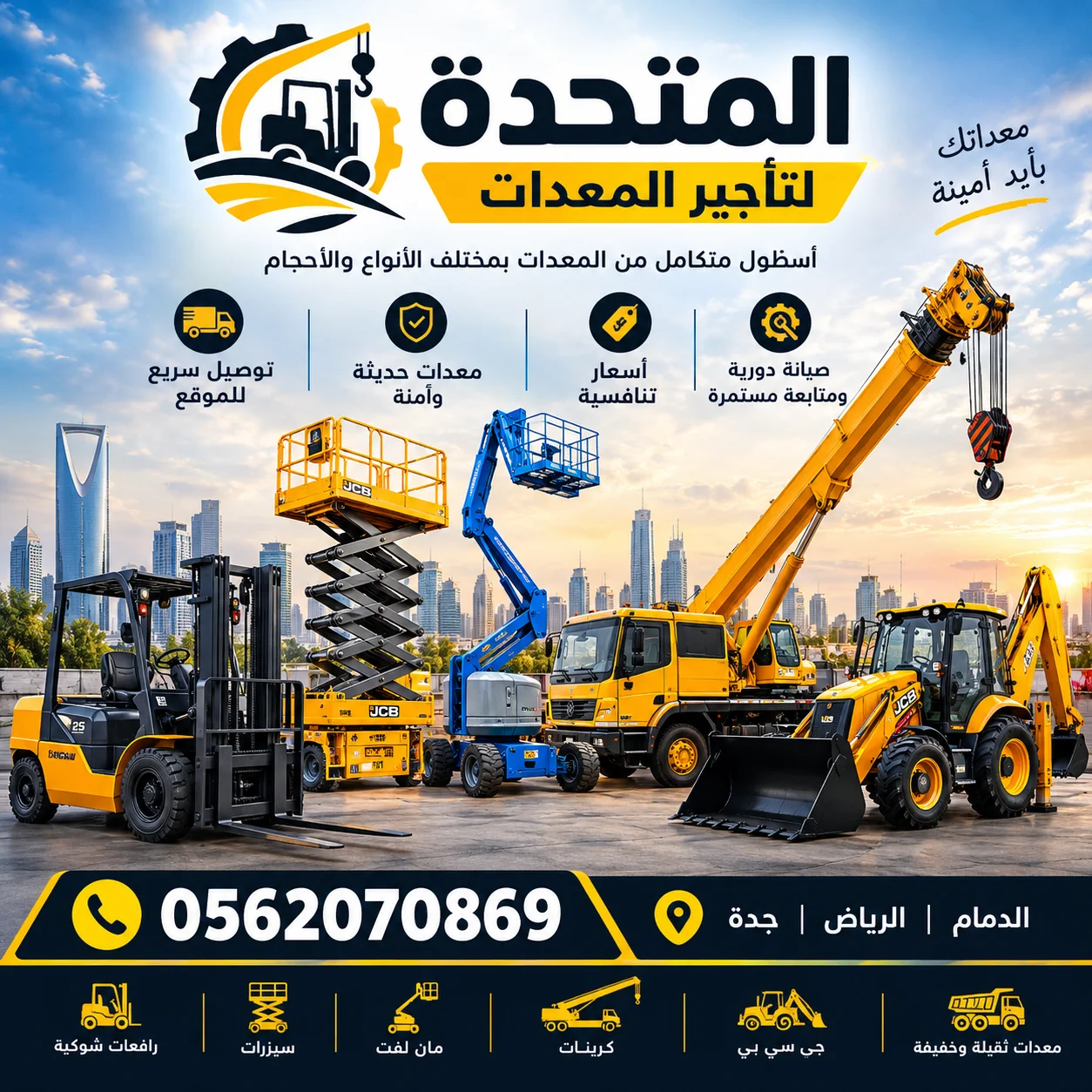 للايجار معدات ثقيله وخفيفه
