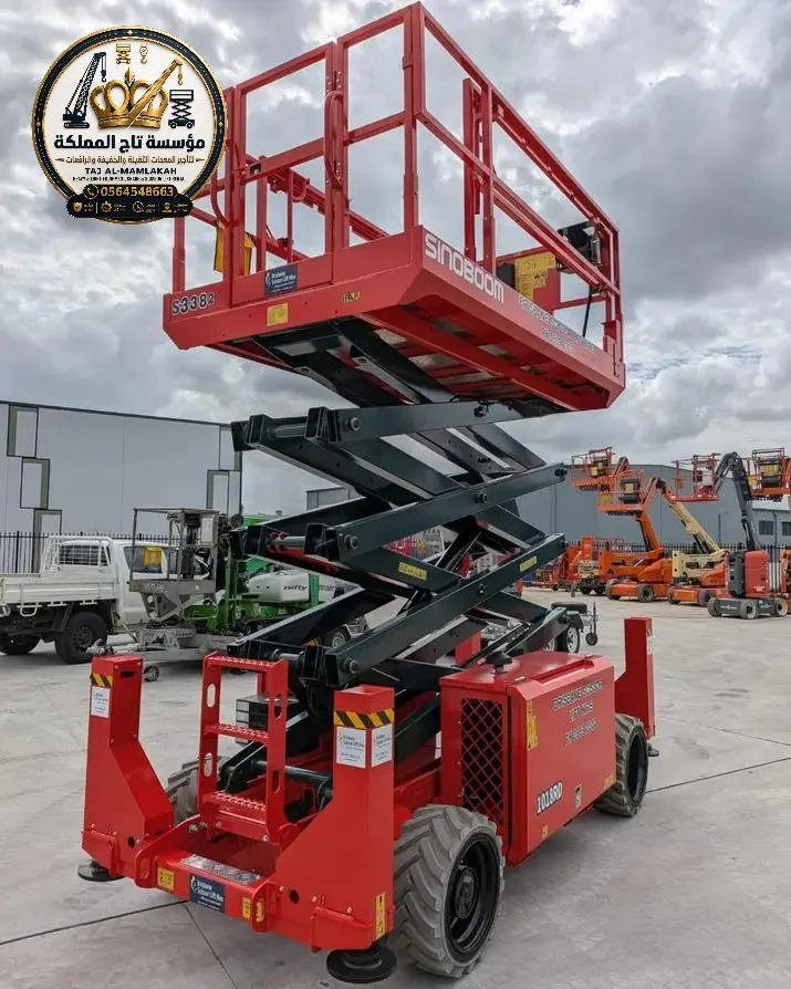 Scissor Lift Rental Jubail | سيزر لفت للإيجار 8 متر 10 متر 12 متر 14 متر 16 متر | الجبيل الصناعية - رأس الخير 🏭
