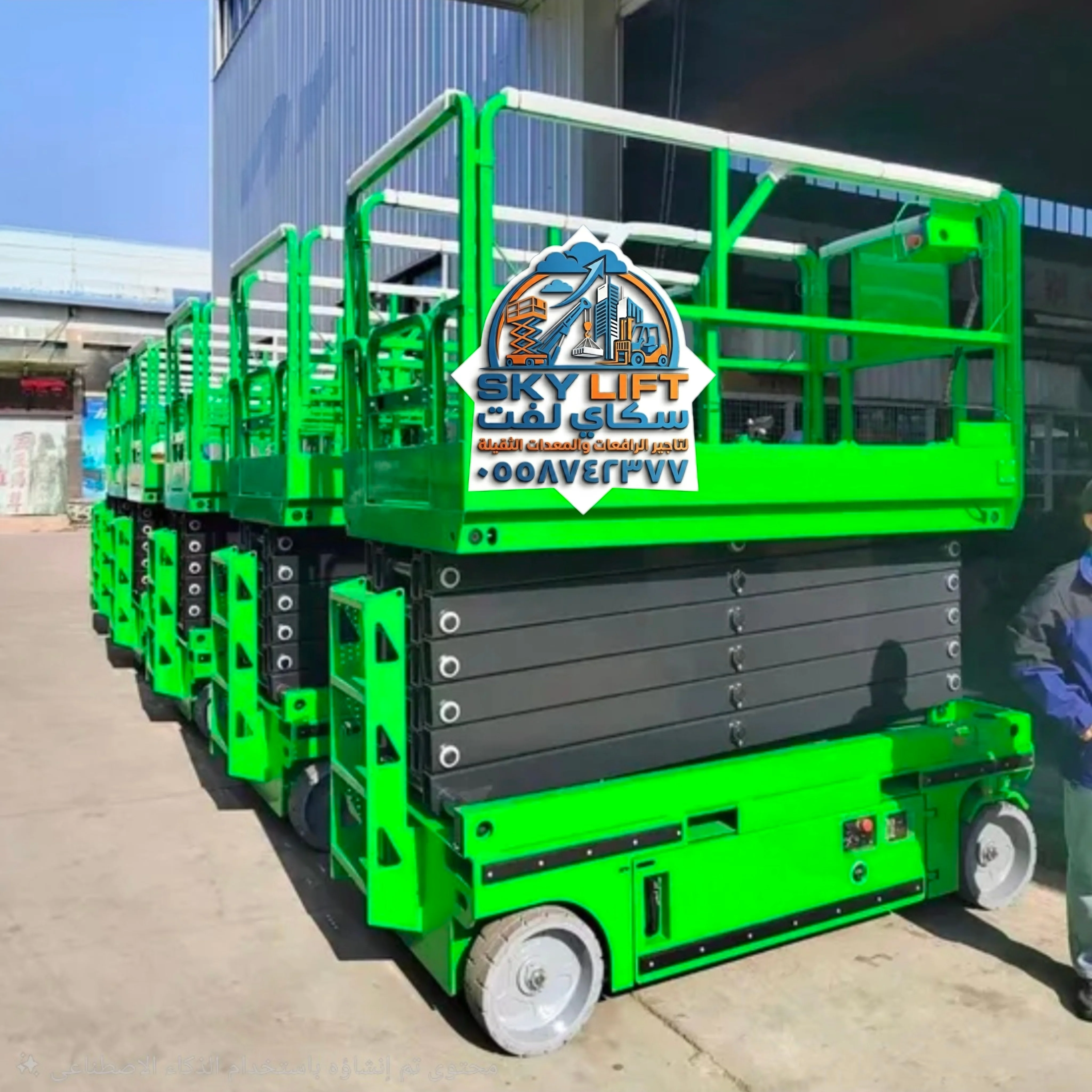 سيزر لفت للايجار مان لفت للايجار  Scissor lifts for rent, Manlift for rent