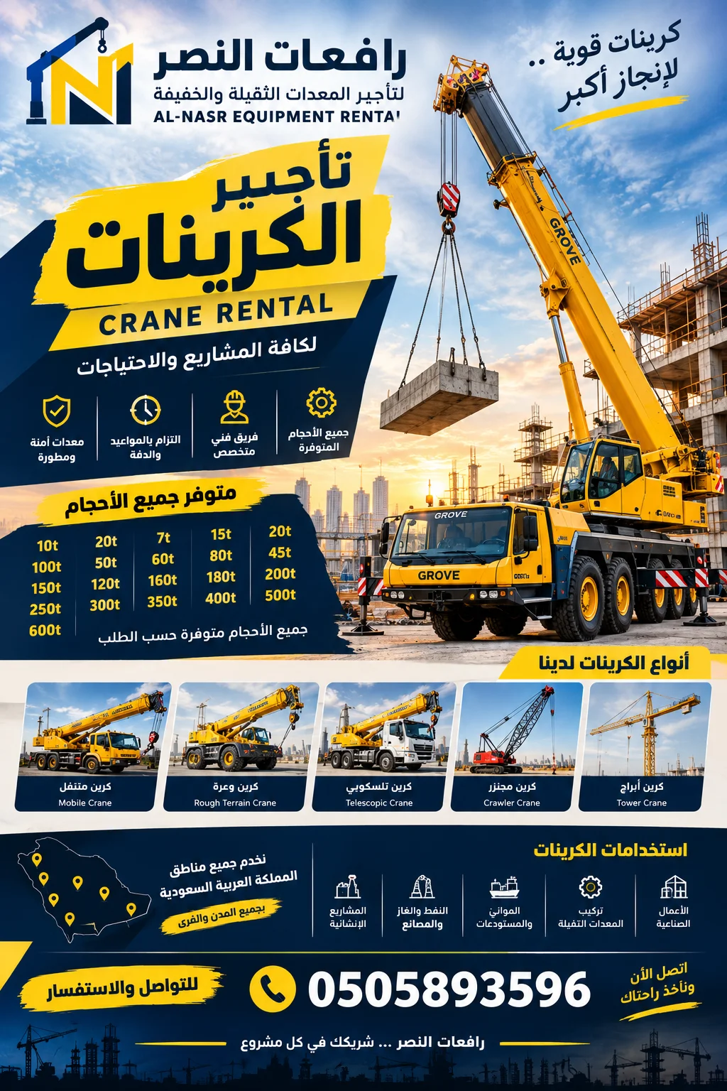 رافعة 90 طن جدة | تأجير كرين 90 طن | Jeddah Mobile Crane