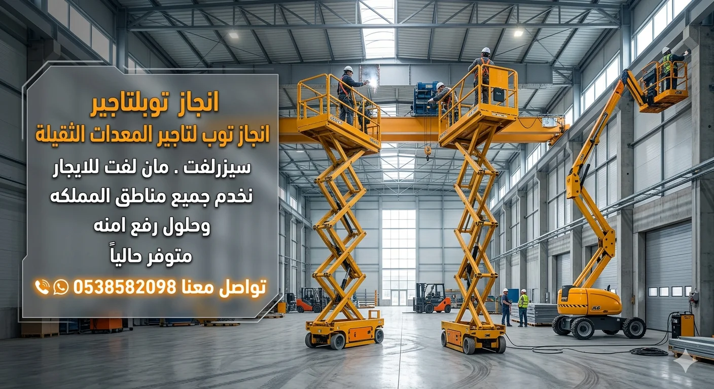 سيزر لفت للإيجار | 8م | 10م | 12م | 14م | 16م | 18م | 20م جودة عالية – أمان وثقة – سيزرلفت للايجار في جده |تاجير سيزرلفت في جده