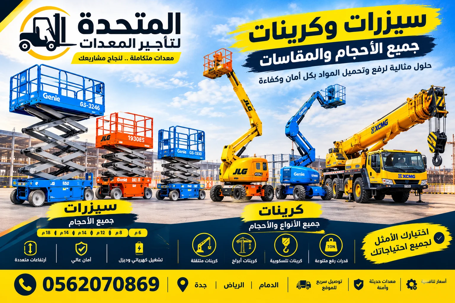 سيزرات ومان لفت وكرينات للايجار فالدمام والرياض وجدة